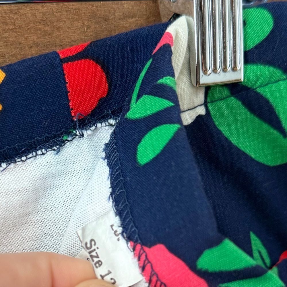 Vintage 1960s Navy Floral MOD Scooter Mini Skirt w/ Built-In Shorts - Picture 13 of 13